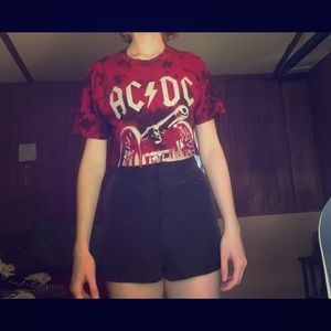Ac/dc tassel crop top